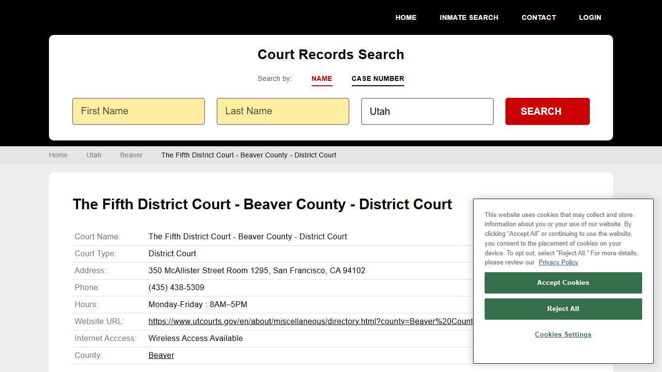 The Fifth District Court - Beaver County - District Court, Beaver County, UT - StateCourts
